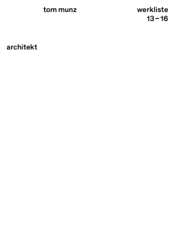 portfolio - tom munz architekt