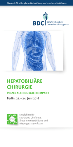 Hepatobili&auml;re CHirurgie - und Thoraxchirurgie