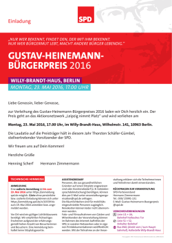 Gustav-Heinemann- B&uuml;rgerpreis 2016