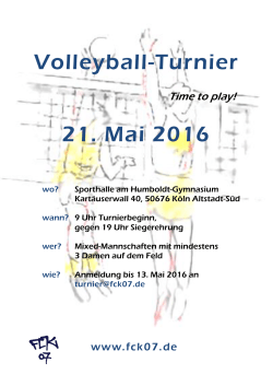 Volleyball-Turnier 21. Mai 2016