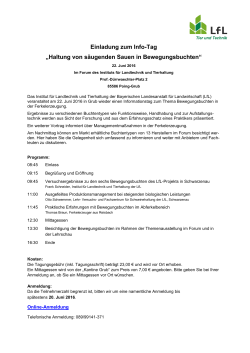 Haltung von s&auml;ugenden Sauen in Bewegungsbuchten