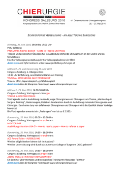 Flyer Young Surgeons - Fortbildungsakademie der ÖGC
