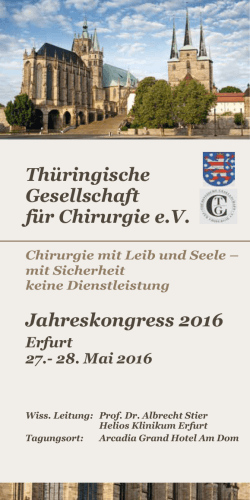 Programm - Jahreskongress der Thüringischen Gesellschaft für