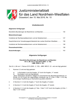 Justizministerialblatt für das Land Nordrhein-Westfalen - NRW