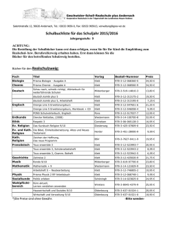 Schulbuchliste Kl. 9 - Geschwister-Scholl Realschule plus Andernach