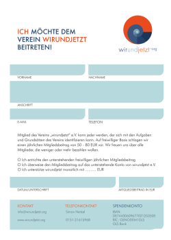 ICH M&Ouml;CHTE DEM VEREIN WIRUNDJETZT BEITRETEN!