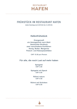 FRÜHSTÜCK IM RESTAURANT HAFEN