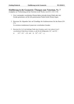 Einf&uuml;hrung in die Geometrie: &Uuml;bungen zum Tutorium, Nr. 7