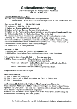Gottesdienstordnung Fischlham