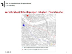 Verkehrsbeeinträchtigungen möglich (Fanmärsche)