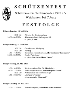 Festfolge 2016 ( Info Sch&uuml;tzenfest )