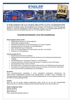 Innendienstmitarbeiter (m/w) Serviceabteilung