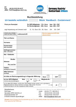 Bestellformular - ISPE