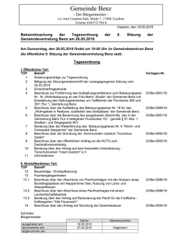 Gemeinde Benz - Amt Usedom-Süd