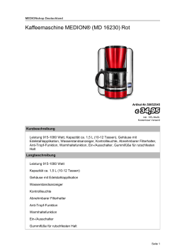 Kaffeemaschine MEDION® (MD 16230) Rot