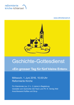 Gschichte-Gottesdienst - Evangelisch