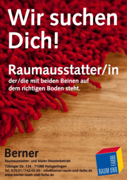 Wir suchen: Raumausstatter/in