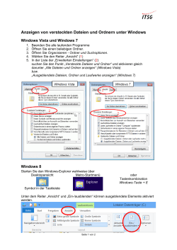 Anzeigen von versteckten Dateien und Ordnern unter Windows