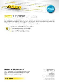 SOX2 neues Release V 3.0 ab 01. Juli 2016 erhältlich DEMO Anfrage