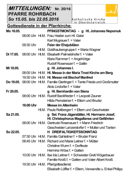 MITTEILUNGEN: Nr. 20/16