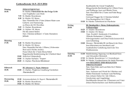 Gottesdienstordnung vom 16. Mai 2016 bis 22. Mai 2016