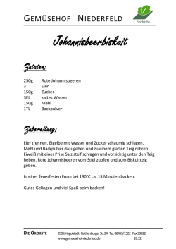 Johannisbeerbiskuit - Gem&uuml;sehof Niederfeld