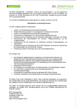 Mitarbeiter/in im Controlling/Finanzen