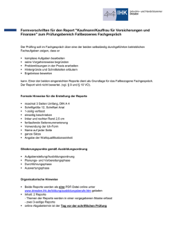 Formvorschriften f&uuml;r den Report - IHK Dresden