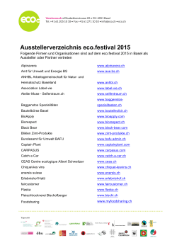 Ausstellerverzeichnis eco.festival 2015