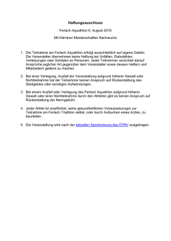 Haftungsauschluss - Ferlach Aquathlon