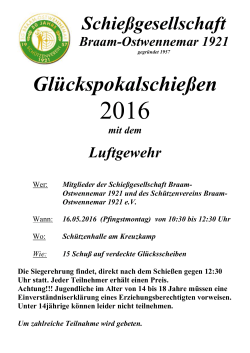 Gl&uuml;ckspokalschie&szlig;en - Schuetzenverein Braam Ostwennemar