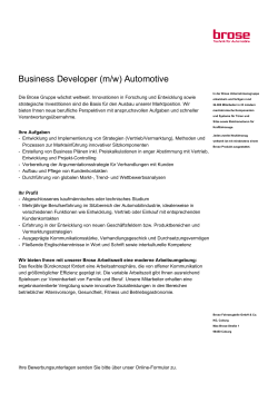 Business Developer (m/w) Automotive
