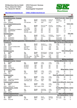 Lagerliste als PDF - SK Maschinen