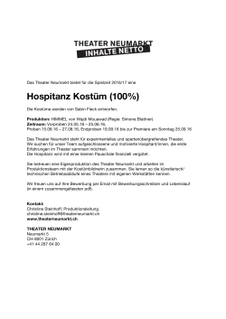 Hospitanz Kostüm - Theater Neumarkt