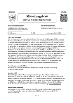 Mitteilungsblatt - Gemeinde Reimlingen
