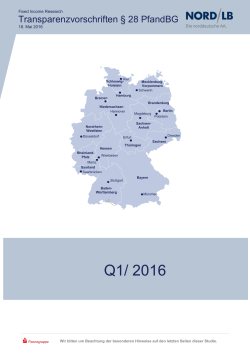 Transparenzvorschriften § 28 PfandBG Q1/2016