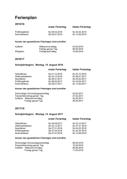 Ferienplan