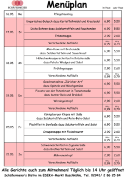 Men&uuml;plan ansehen - Fleischerei Sch&auml;fermeier