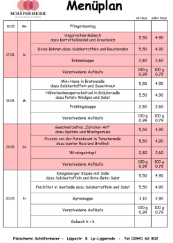 Men&uuml;plan ansehen - Fleischerei Sch&auml;fermeier