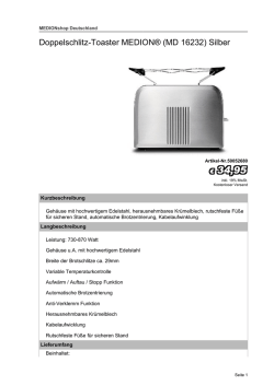 Doppelschlitz-Toaster MEDION&reg; (MD 16232) Silber