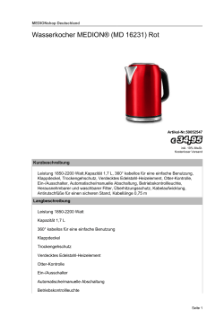Wasserkocher MEDION® (MD 16231) Rot