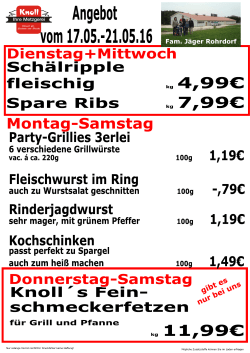 Wochenangebot - Metzgerei Knoll