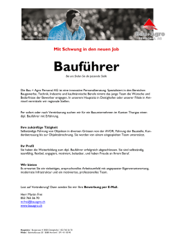 Bauführer - Bau+Agro Personal AG