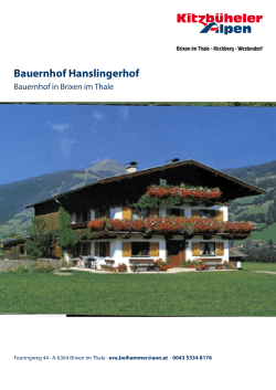 Bauernhof Hanslingerhof in Brixen im Thale