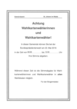 Information f&uuml;r Wahlkartenw&auml;hler/innen