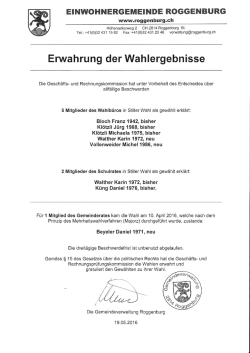 Erwahrung der Wahlergebnisse