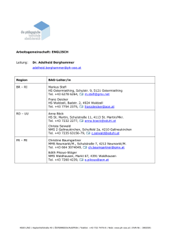 Arbeitsgemeinschaft: ENGLISCH Leitung: Dr. Adelheid Berghammer