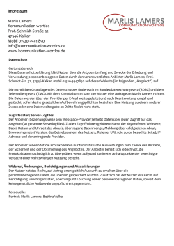 Impressum Marlis Lamers Kommunikation wortlos Prof.