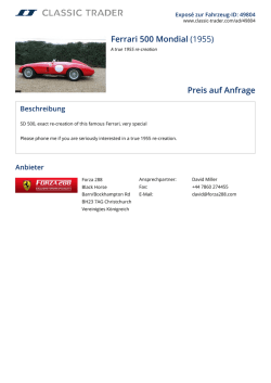 Ferrari 500 Mondial (1955) Preis auf Anfrage