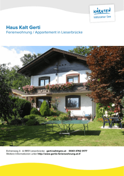 Haus Kalt Gerti in Lieserbr&uuml;cke